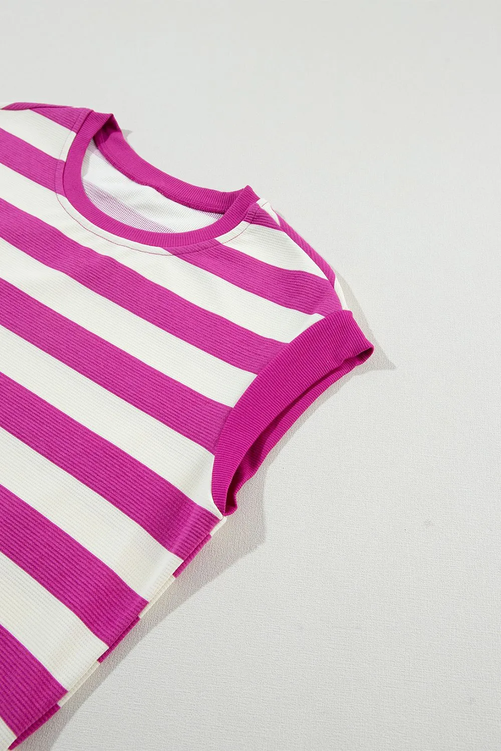 Stripe Cap Sleeve Pocketed Shift Tee Dress - Image 13