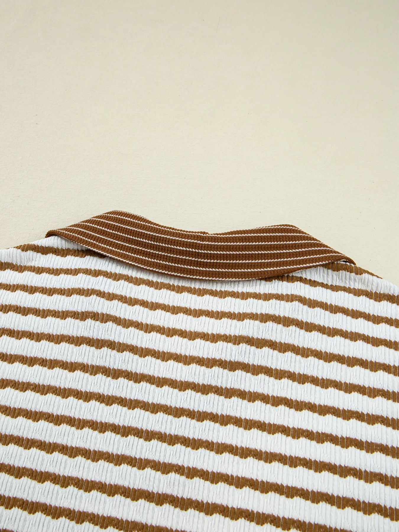 Stripe Collared Top and Drawstring Pant Set - Image 11