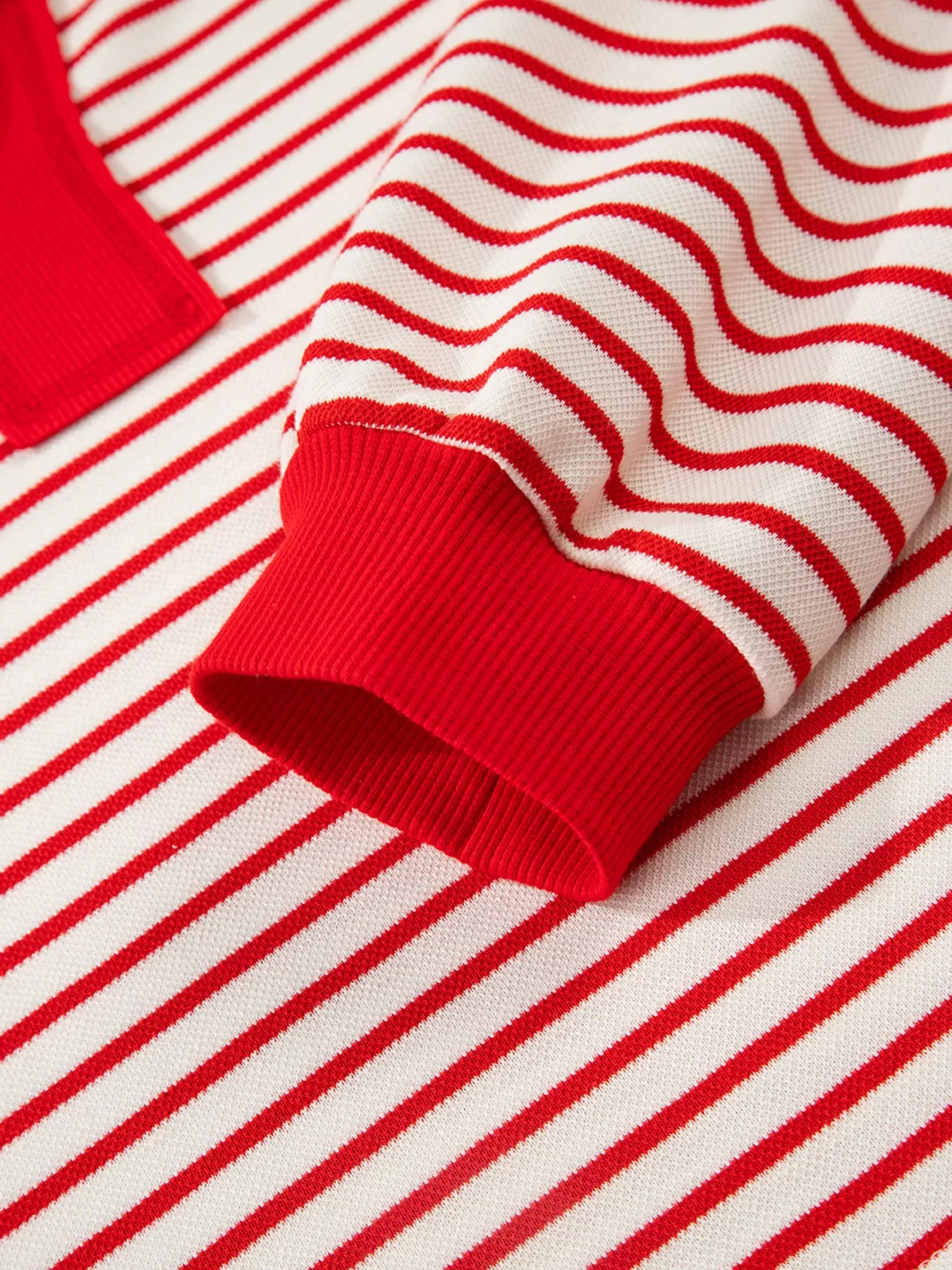 Stripe Collared V Neck Drop Shoulder Pullover and Skort 2pcs Outfit - Image 14
