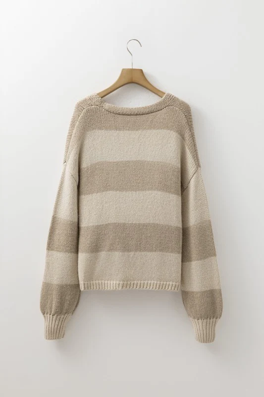 Stripe Colorblock Bow Tie Front Sweater Cardigan - Image 14