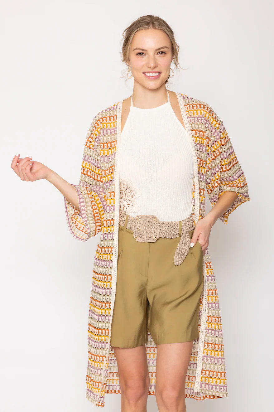Stripe Crochet Cardigan - Image 4