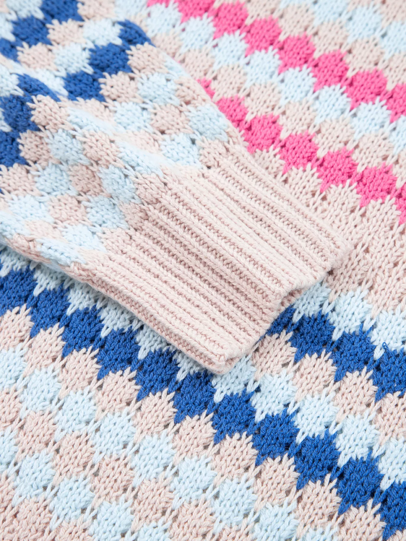 Stripe Eyelet Patterned Drop Shoulder Sweater - Image 10