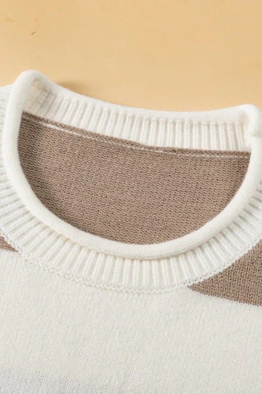 Stripe Knit Dropped Short Sleeve Sweater - Image 23