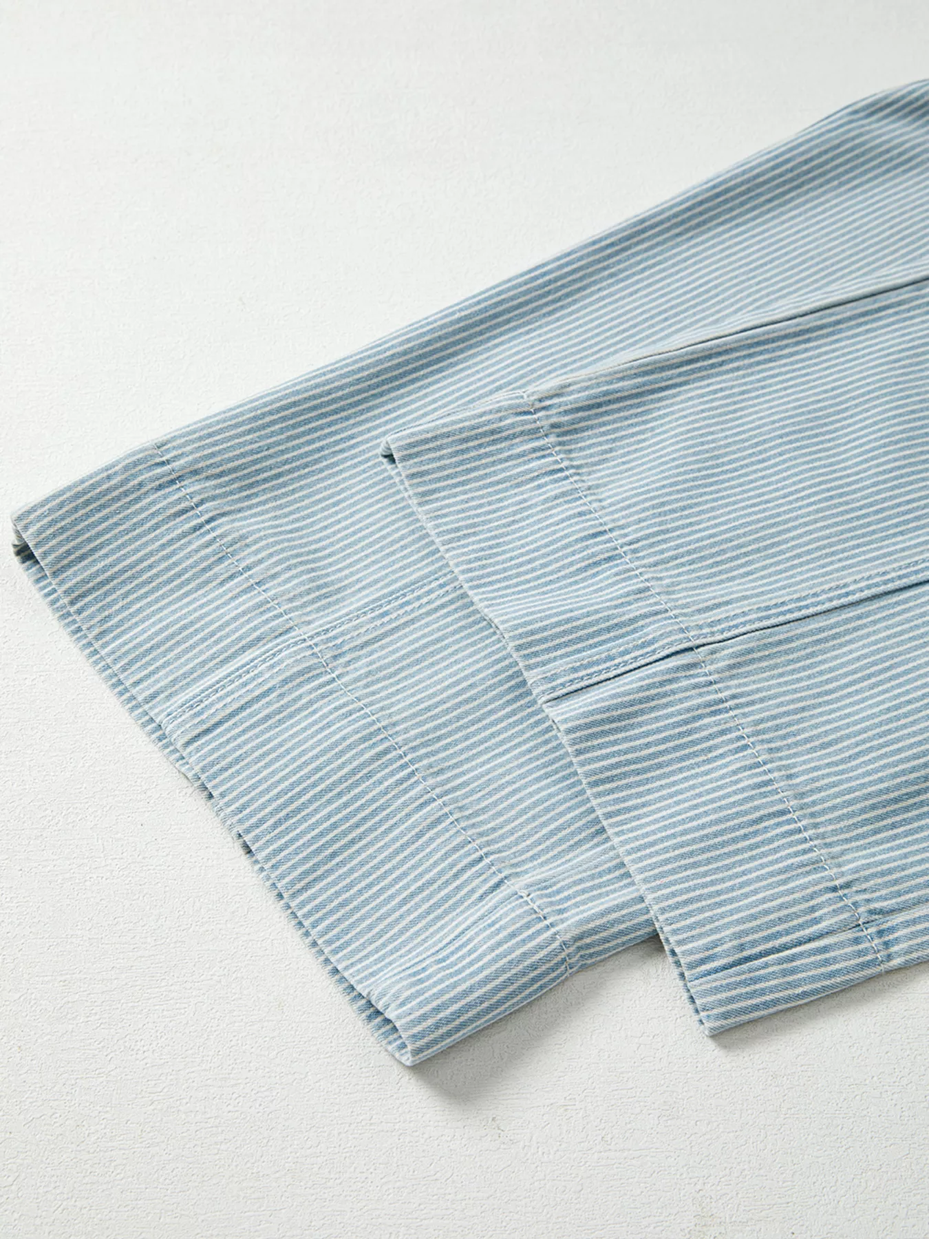 Stripe Mid Rise Drawstring Waist Jeans - Image 10
