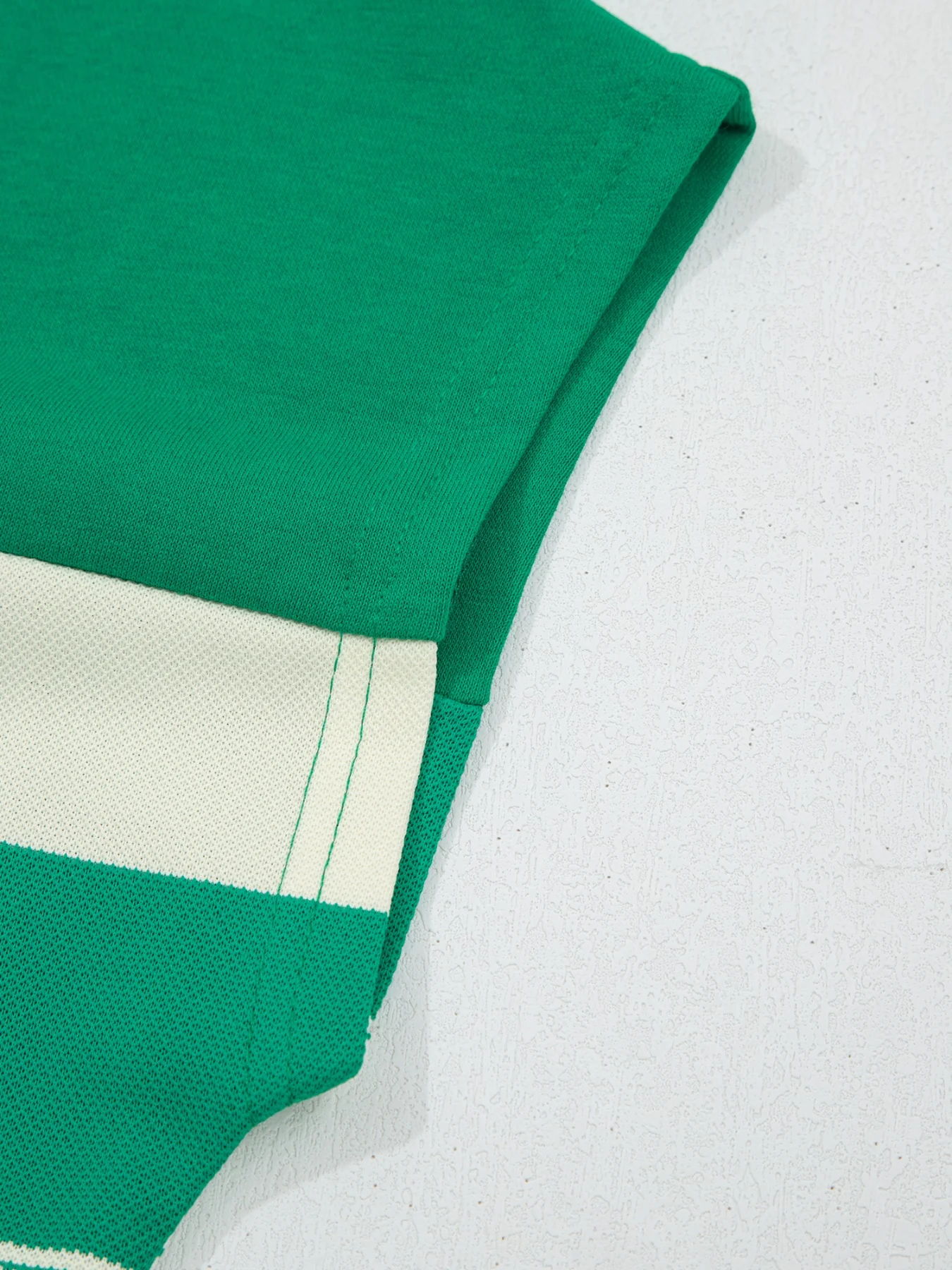 Stripe Mixed Print Crew Neck Cap Sleeve T Shirt - Image 7