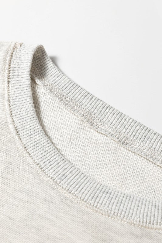 Stripe Patchwork Drop Shoulder Sweatshirt - Image 4