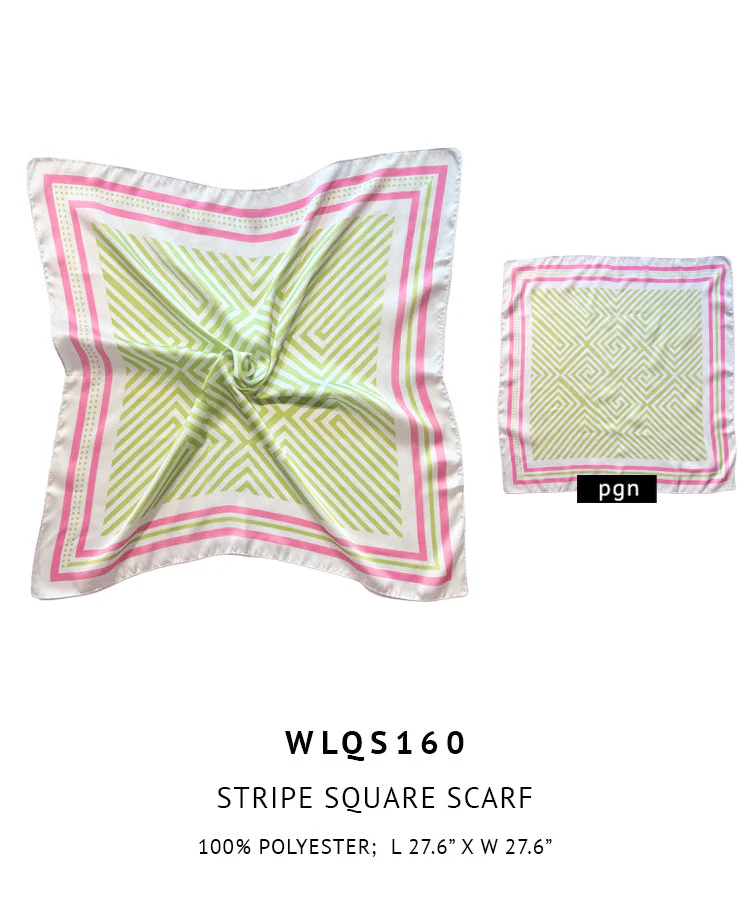 Stripe Print Square Scarf - Image 4