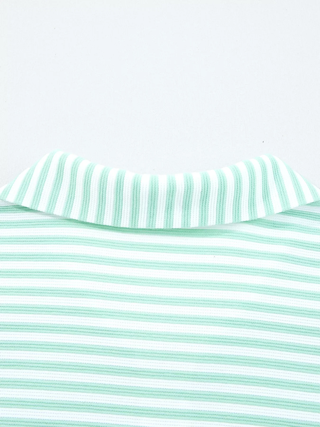 Stripe Quarter Zip Collar Long Sleeve Top - Image 16