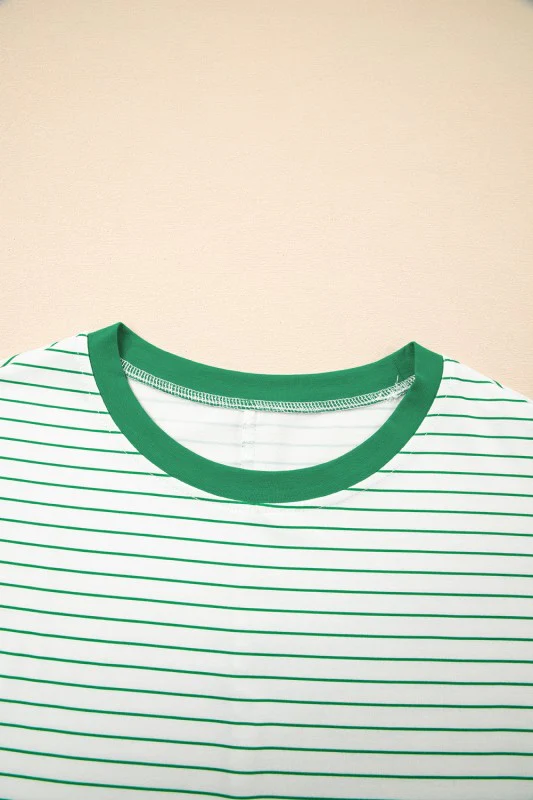 Stripe Ruffle Sleeve Crewneck T-Shirt Mini Dress - Image 14