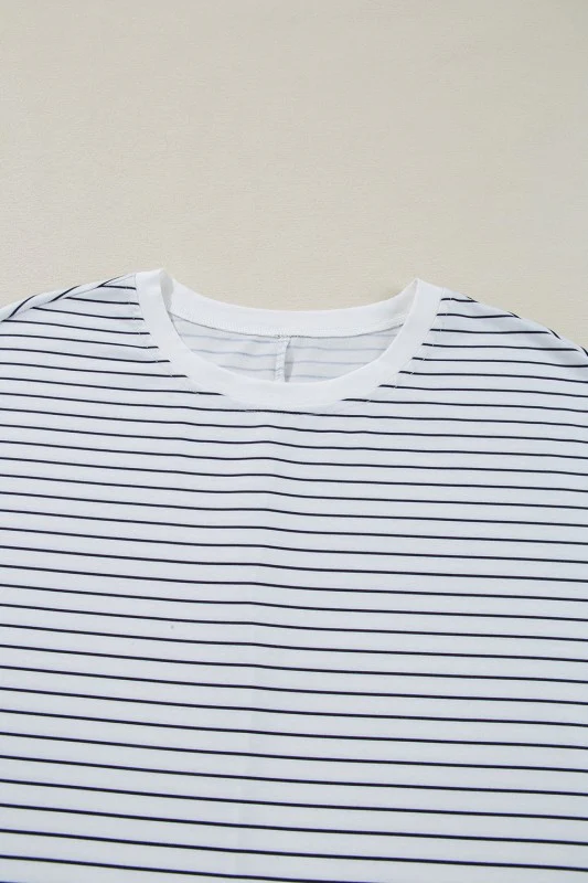 Stripe Ruffle Sleeve Crewneck T-Shirt Mini Dress - Image 23