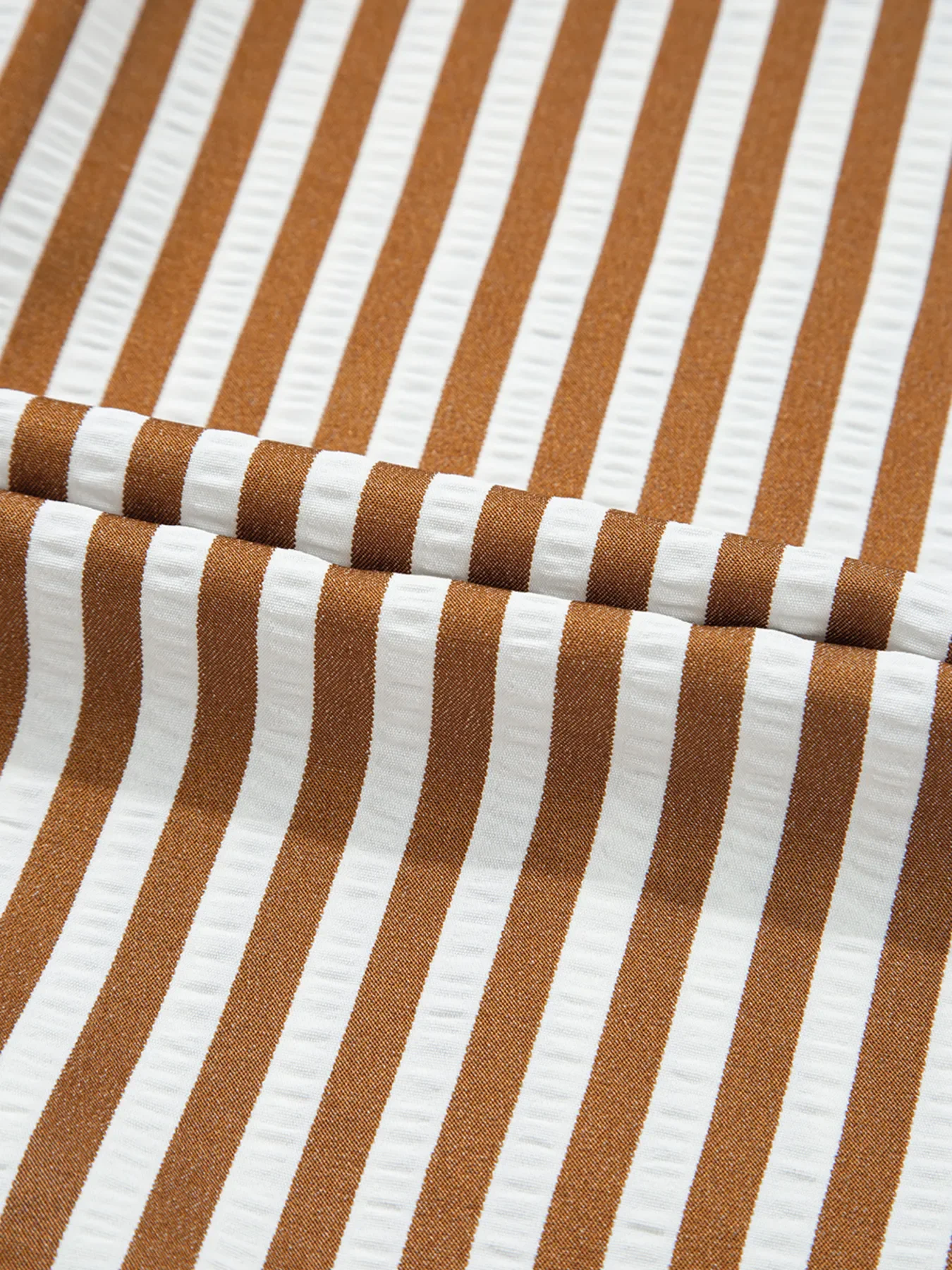 Stripe Ruffled Hem Collared Long Sleeve Shirt Mini Dress - Image 11