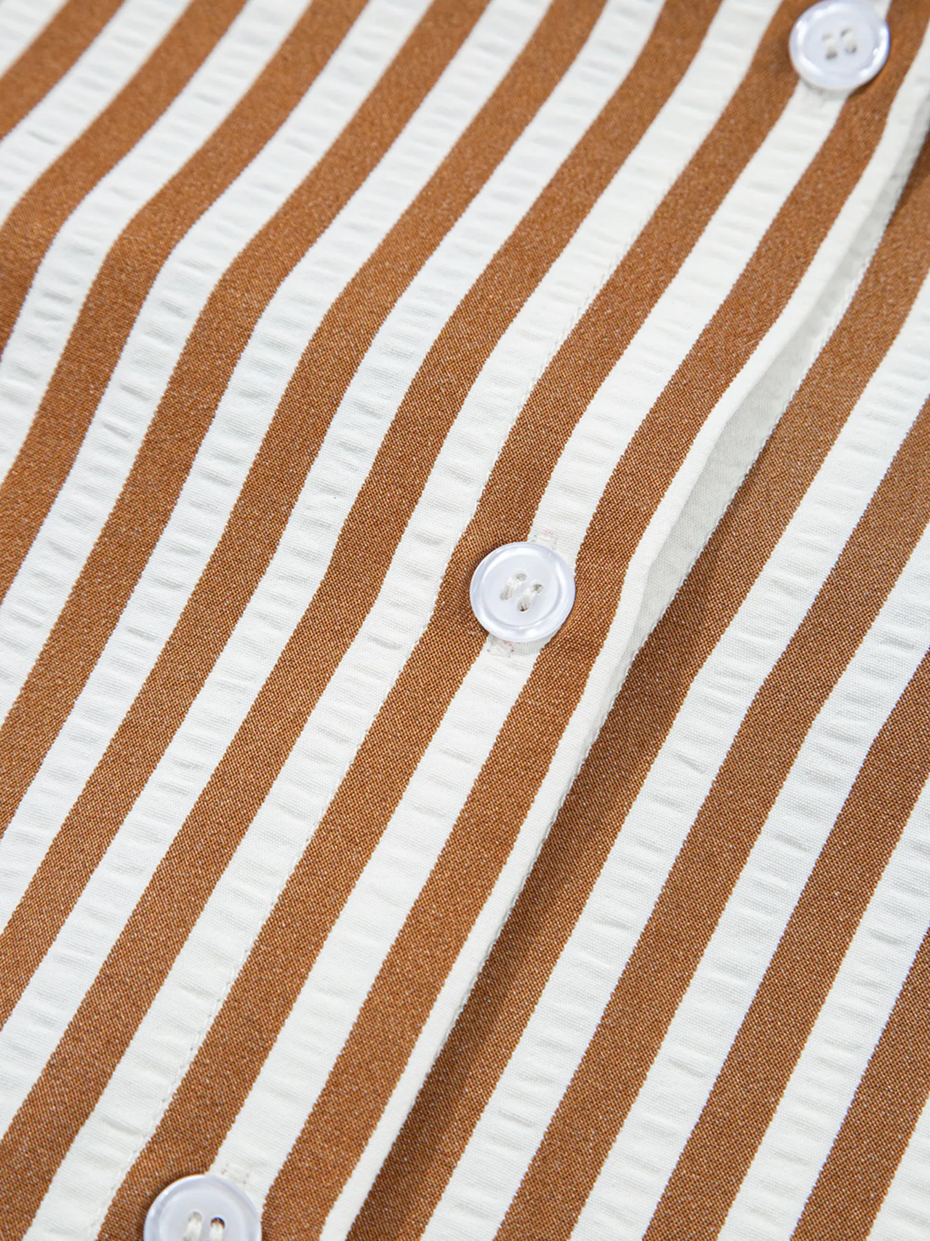 Stripe Ruffled Hem Collared Long Sleeve Shirt Mini Dress - Image 8