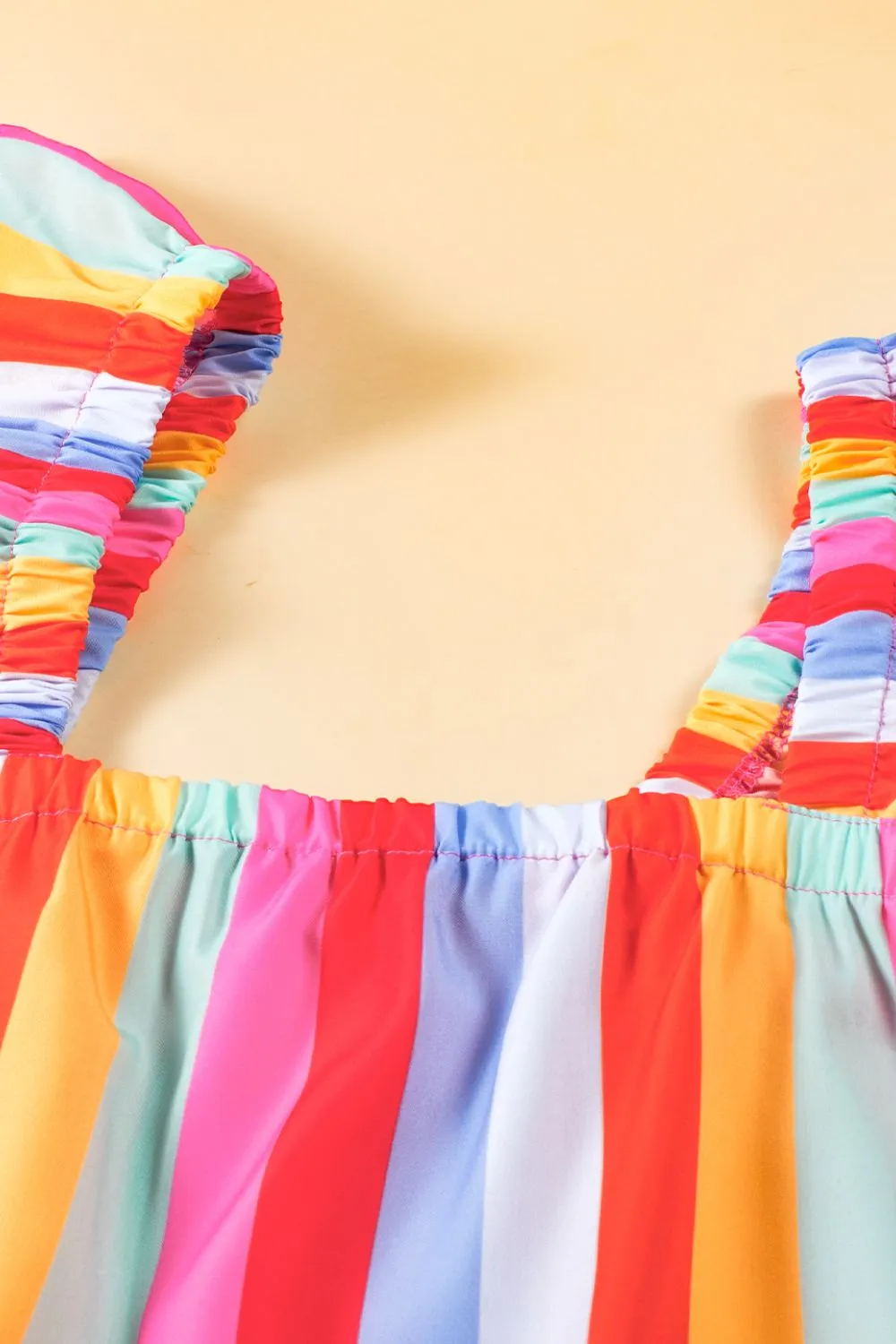 Stripe Ruffled Straps Babydoll Cami - Image 9