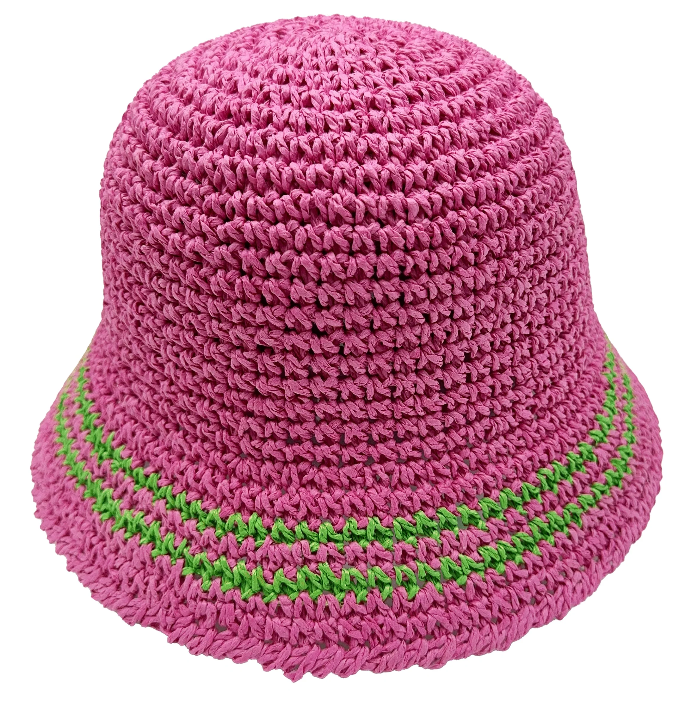Stripe Straw Bucket Hat - Image 6
