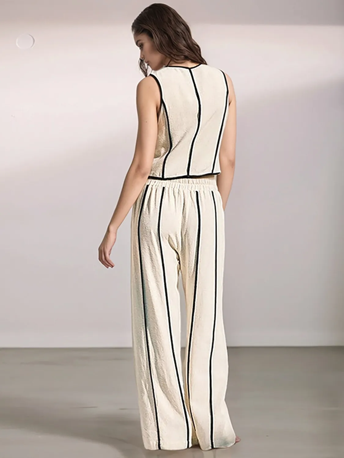 Stripe Vest and Pants Two-Piece Set - Image 2