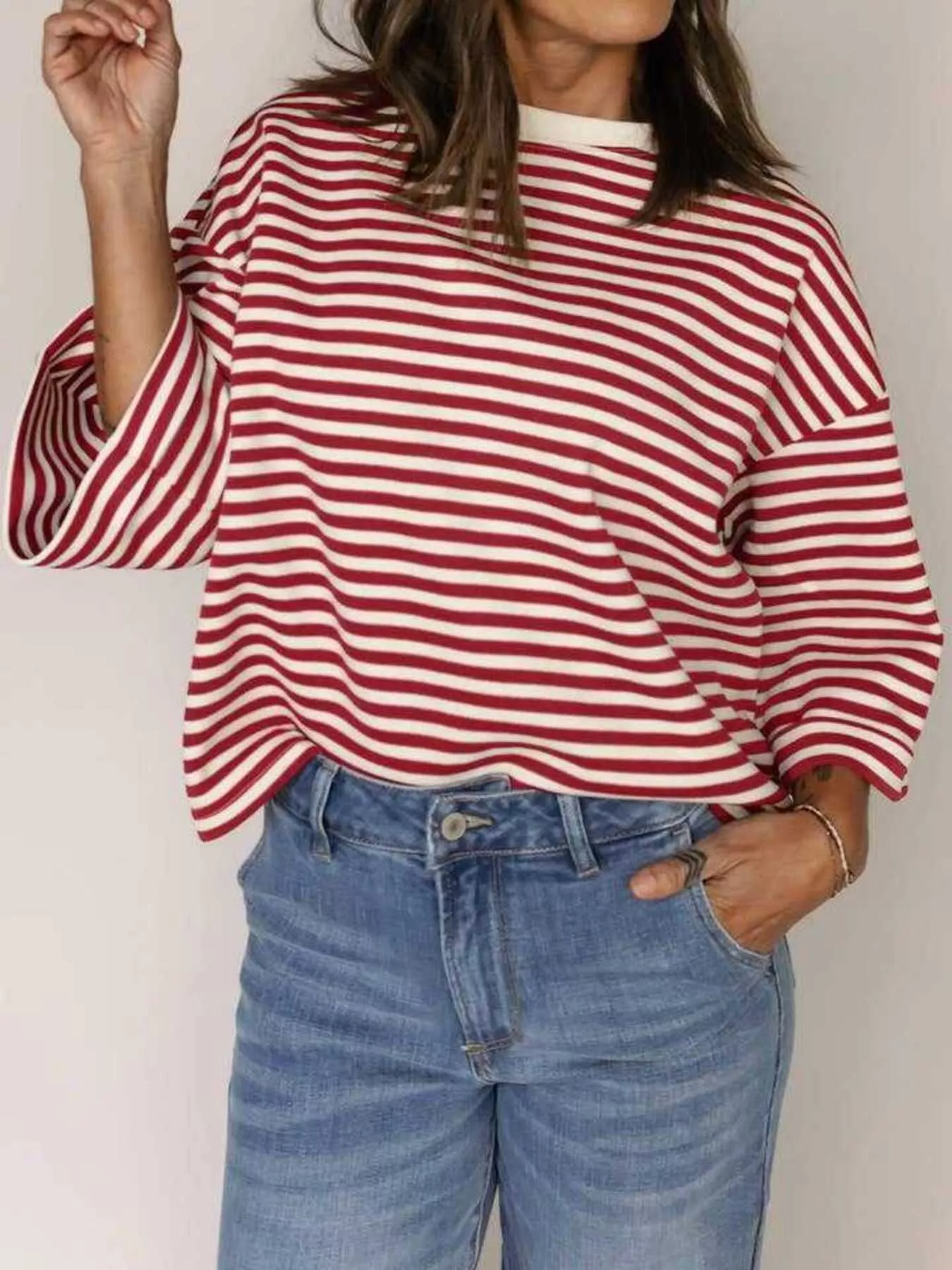 Striped Back Bow Tie T-Shirt - Image 15