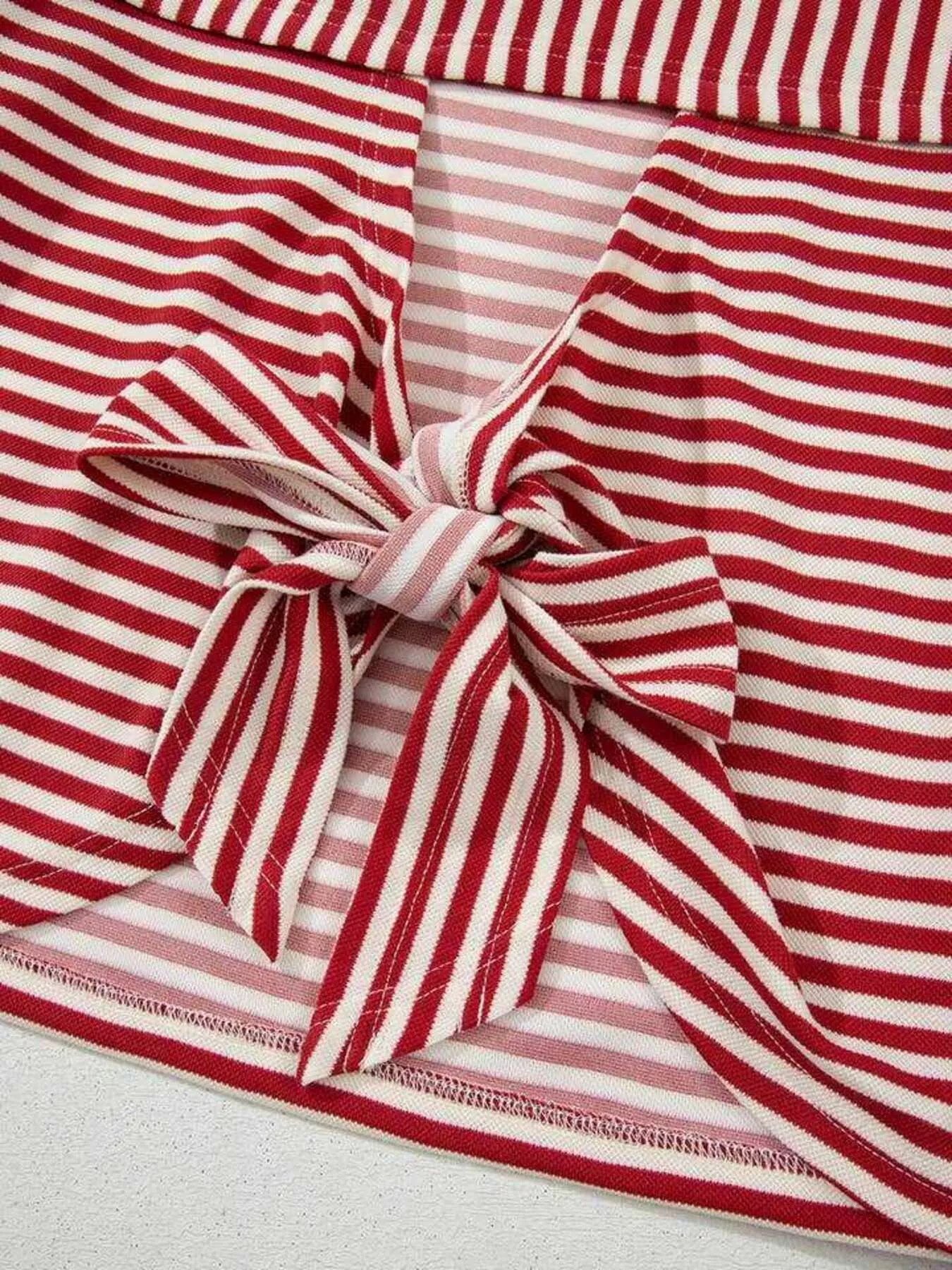 Striped Back Bow Tie T-Shirt - Image 20