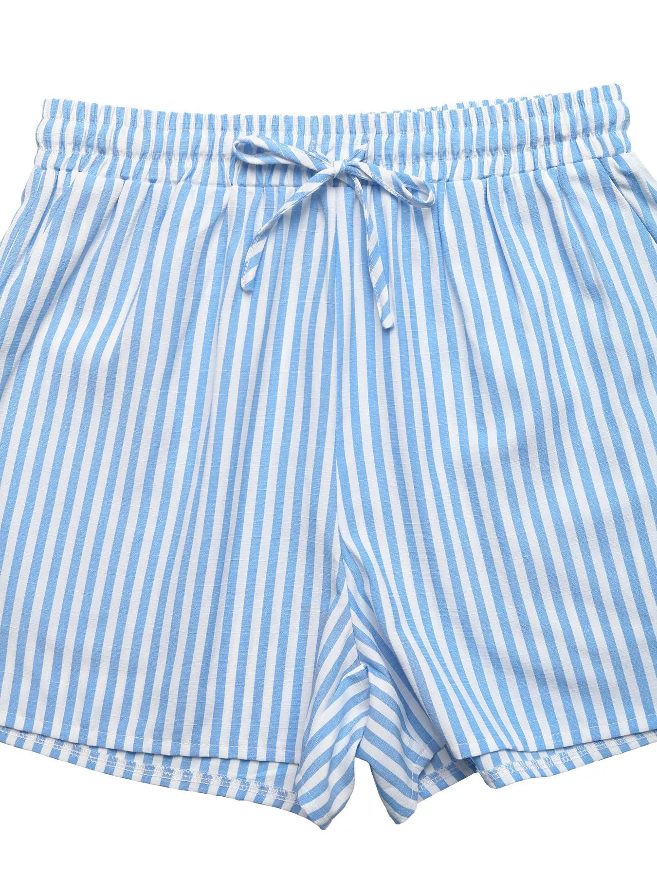 Striped Bowknot Sleeveless Top & Shorts Set - Image 12