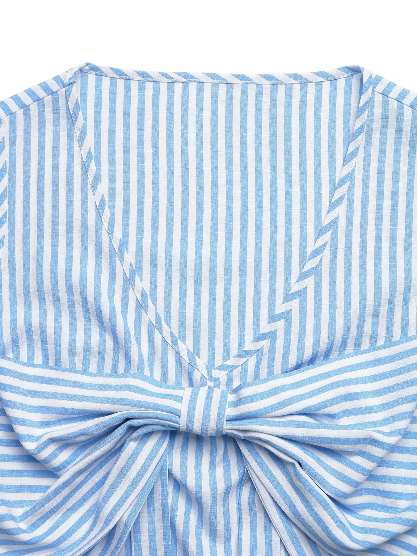 Striped Bowknot Sleeveless Top & Shorts Set - Image 8