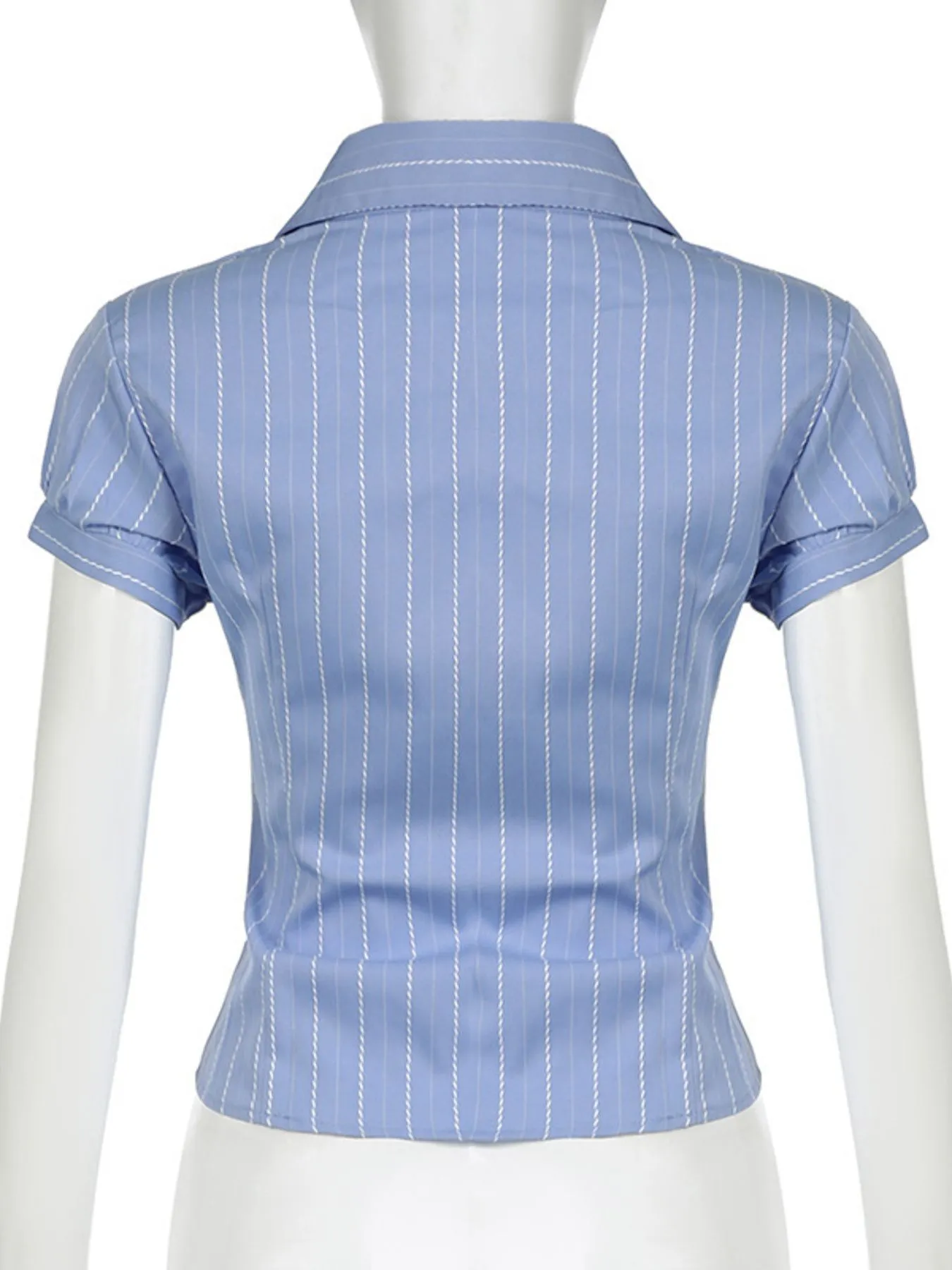 Striped Button-Down Collared Neck Shirt - Image 11
