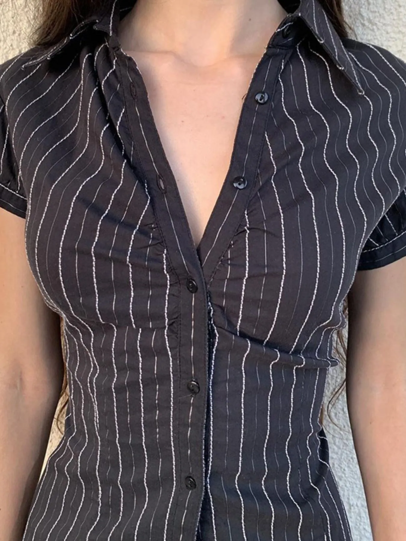 Striped Button-Down Collared Neck Shirt - Image 14