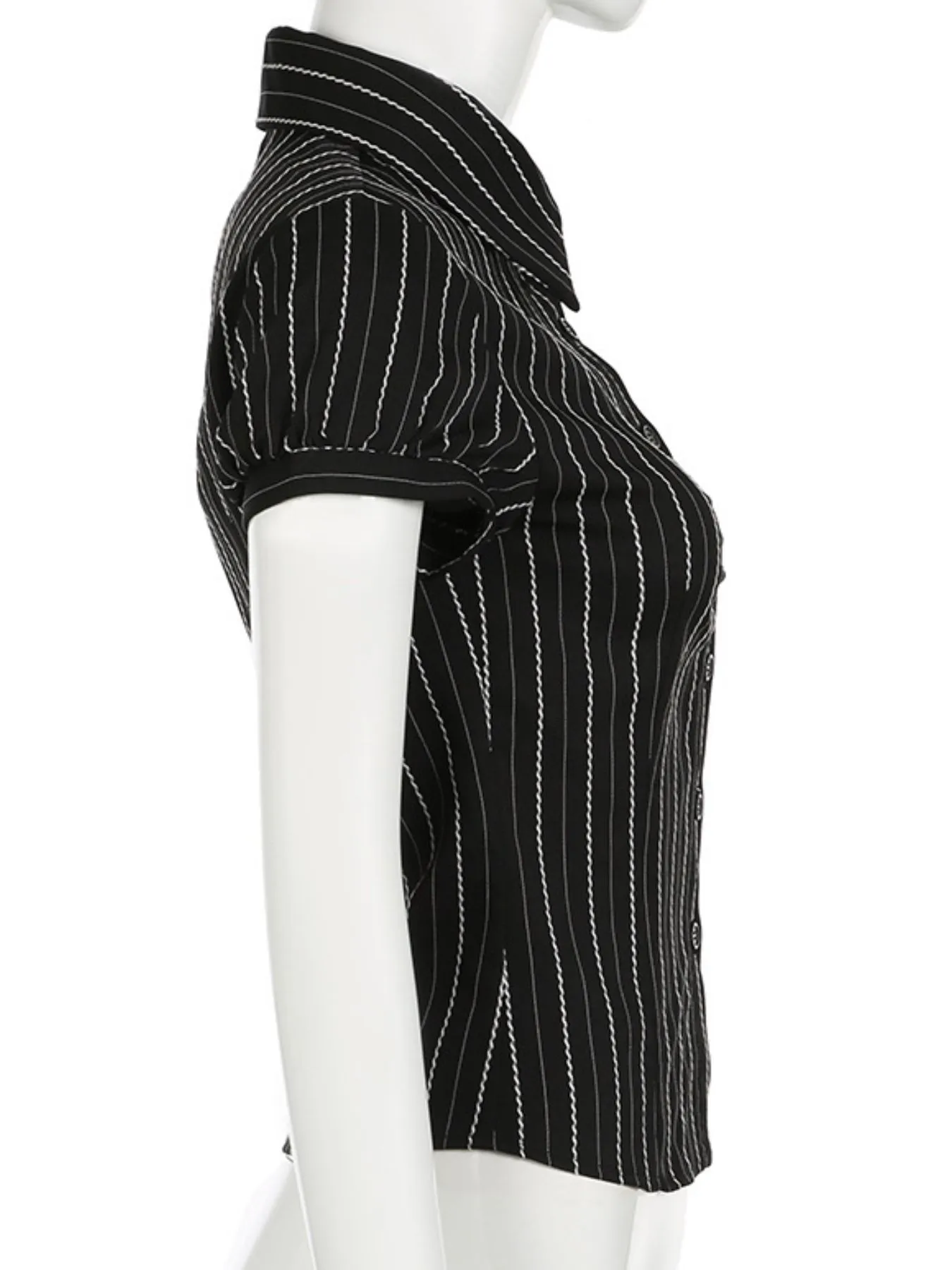 Striped Button-Down Collared Neck Shirt - Image 19
