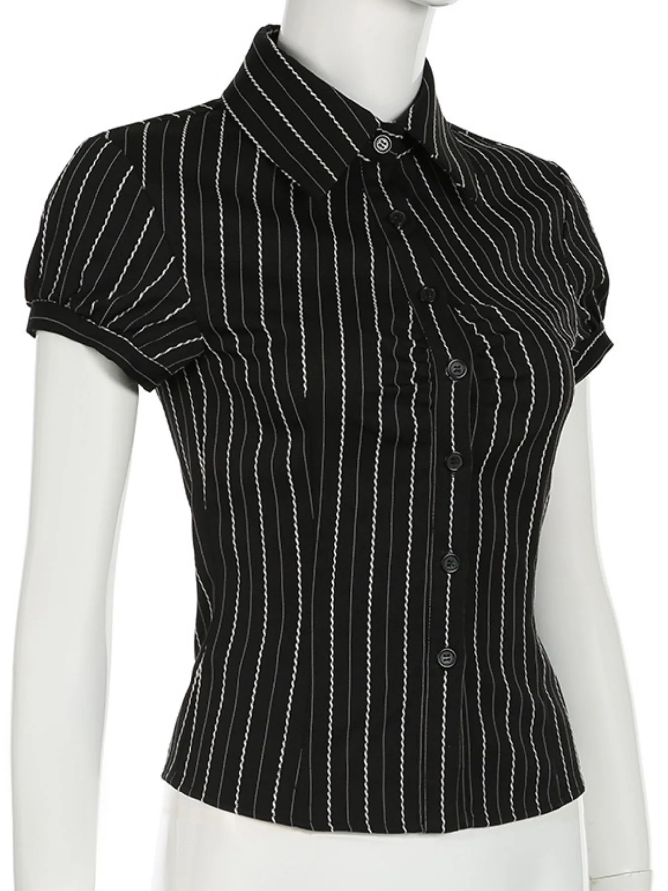 Striped Button-Down Collared Neck Shirt - Image 20