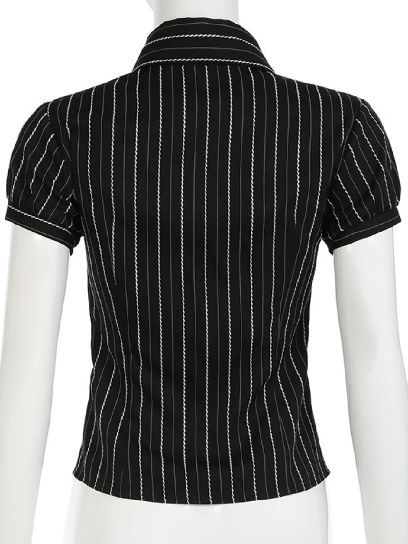 Striped Button-Down Collared Neck Shirt - Image 21