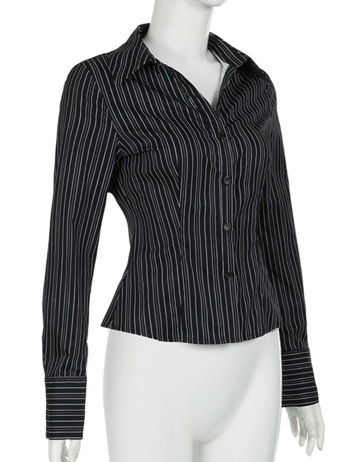 Striped Button-Down Collared Neck Shirt - Image 33