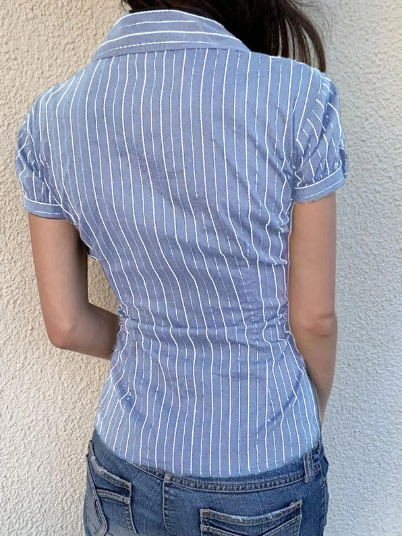 Striped Button-Down Collared Neck Shirt - Image 5
