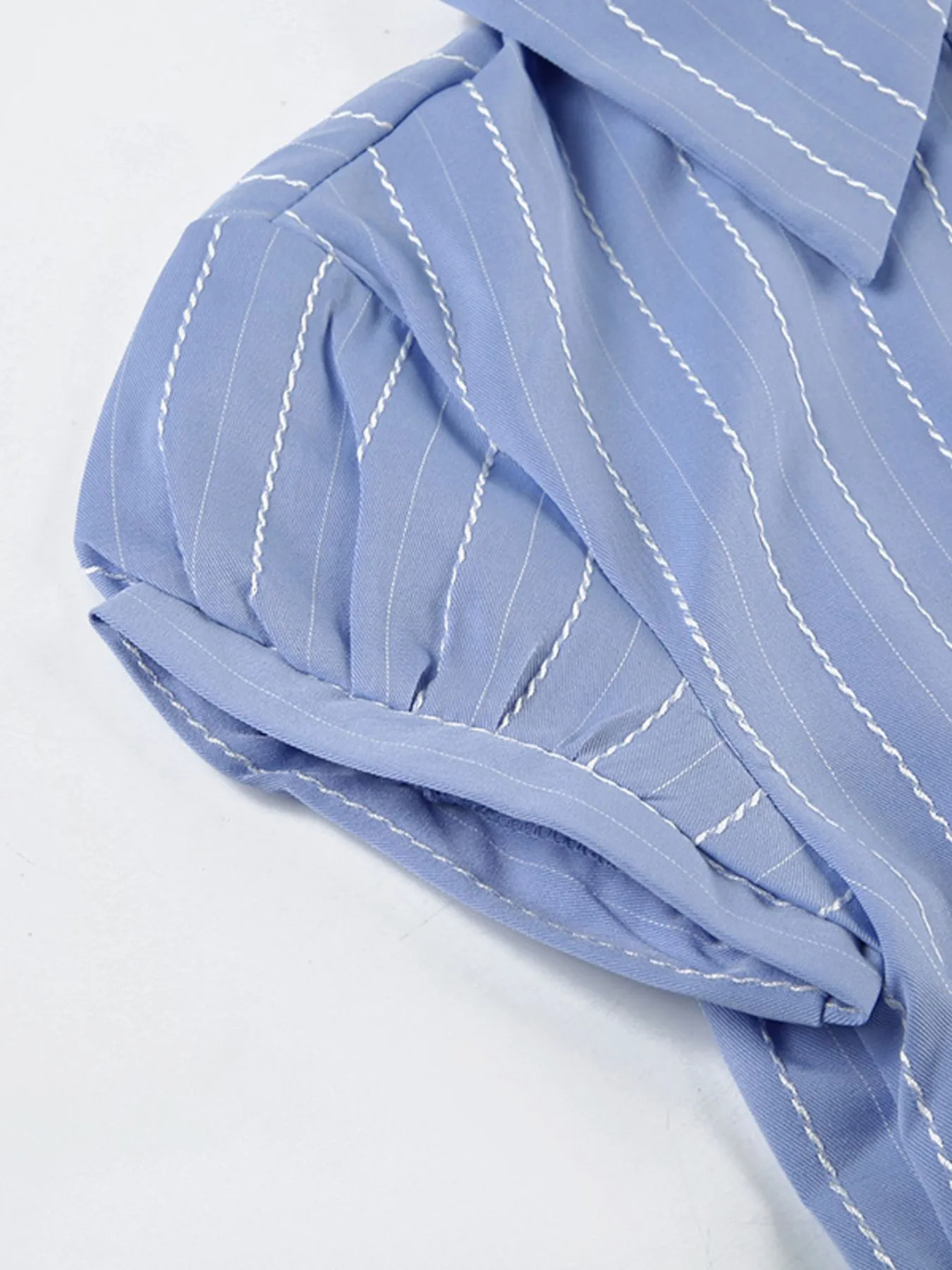 Striped Button-Down Collared Neck Shirt - Image 7