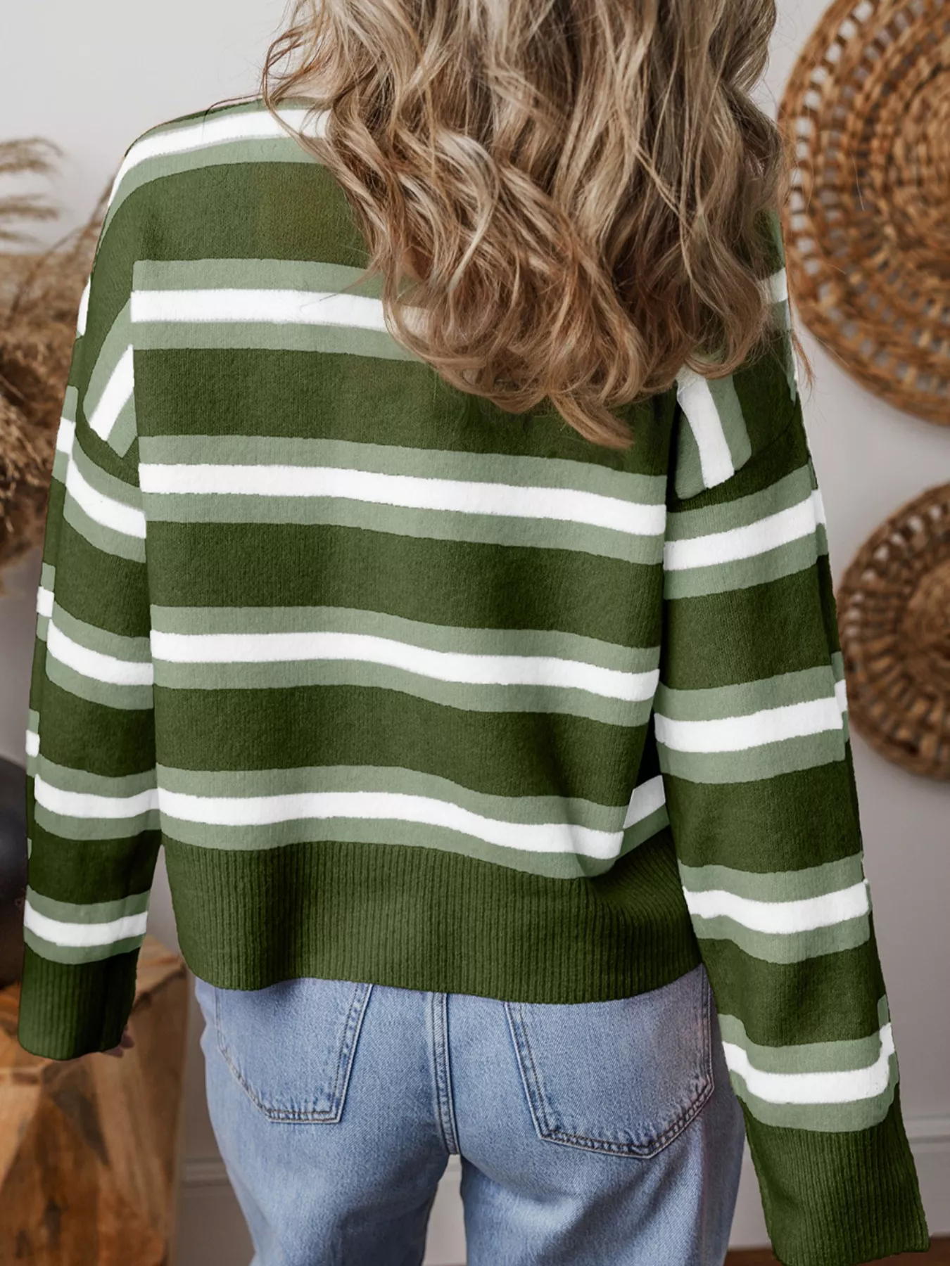 Striped Button-Down Knit Cardigan - Image 2