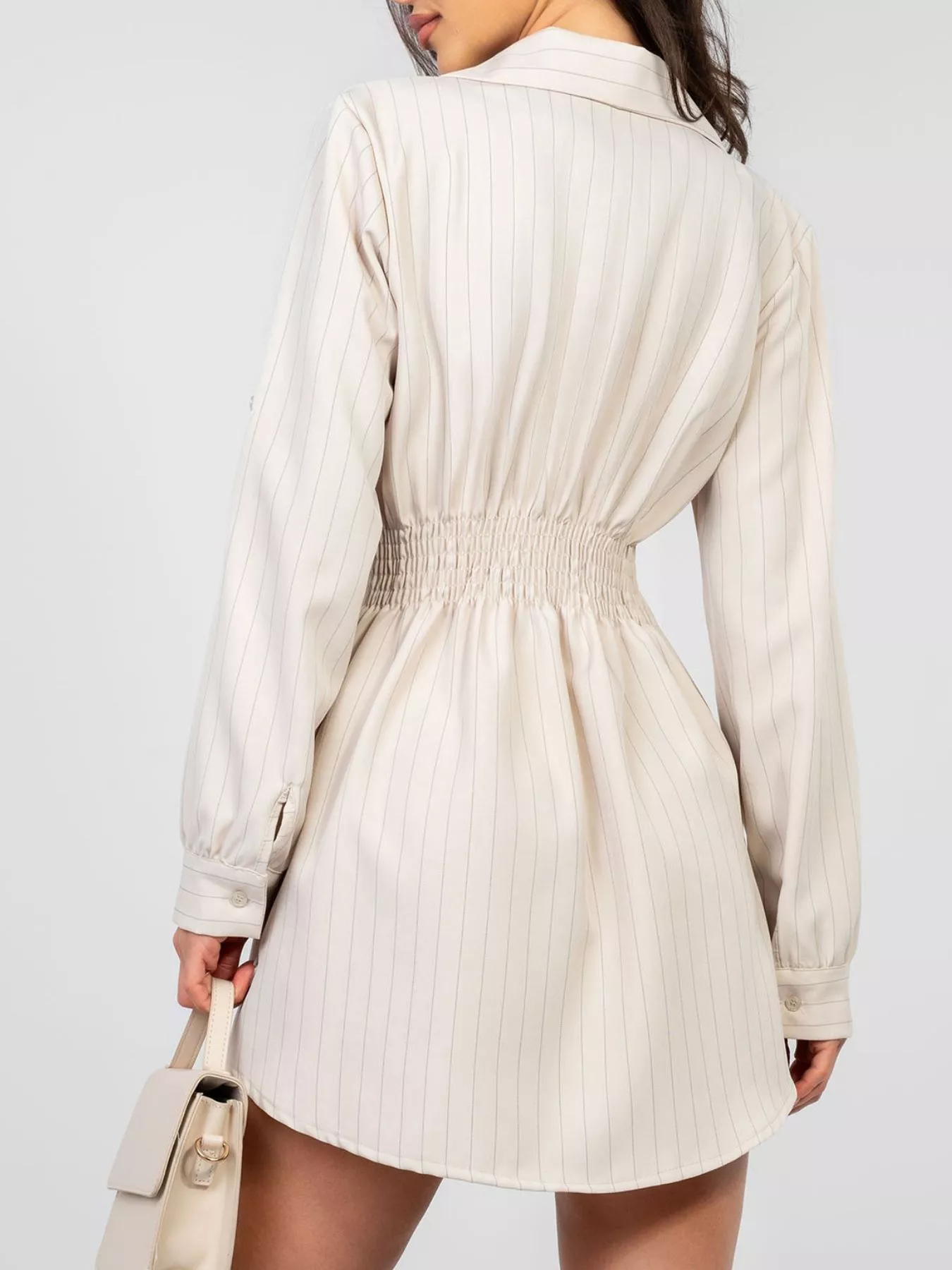 Striped Button-Down Mini Dress - Image 4