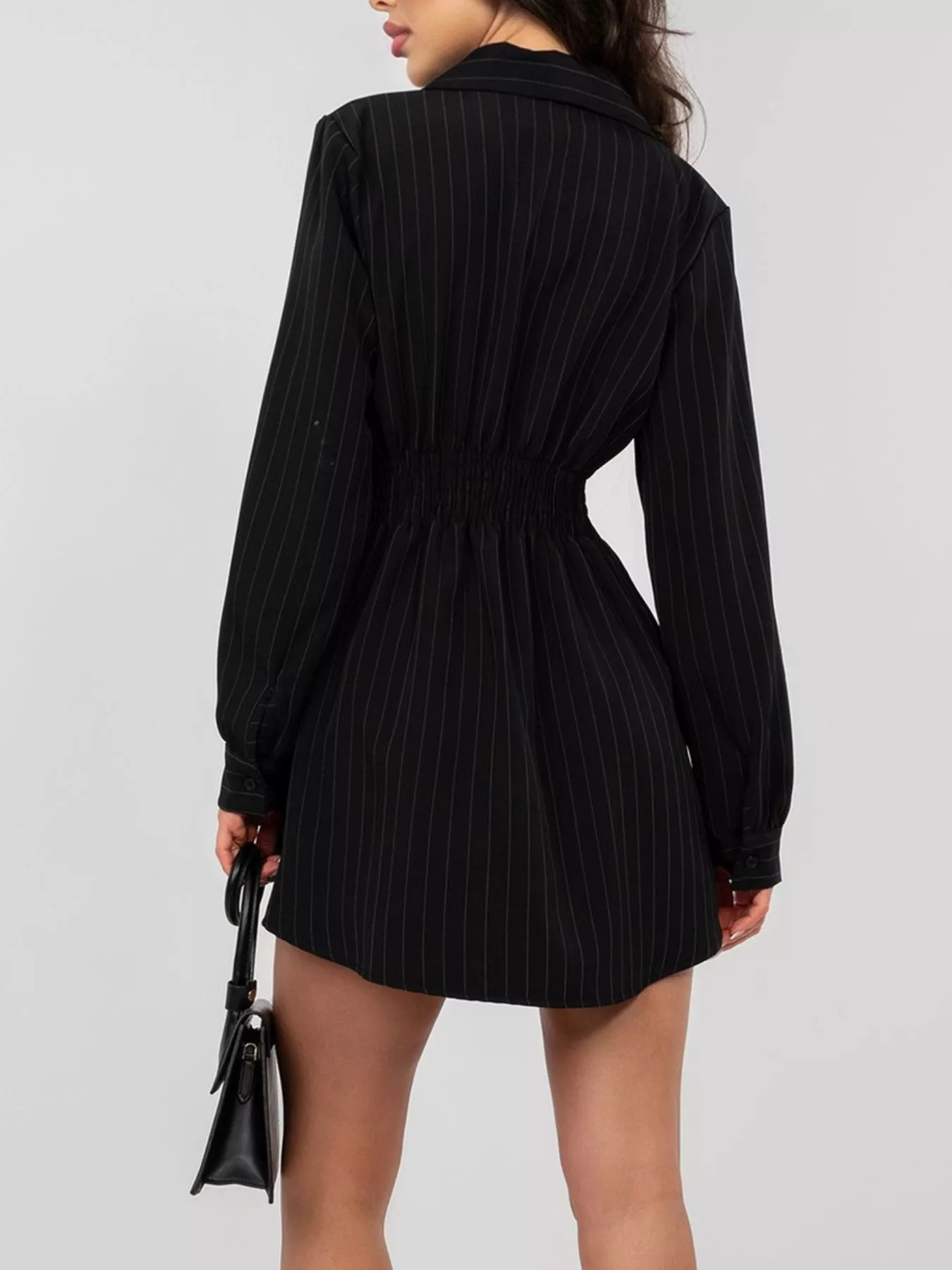 Striped Button-Down Mini Dress - Image 8
