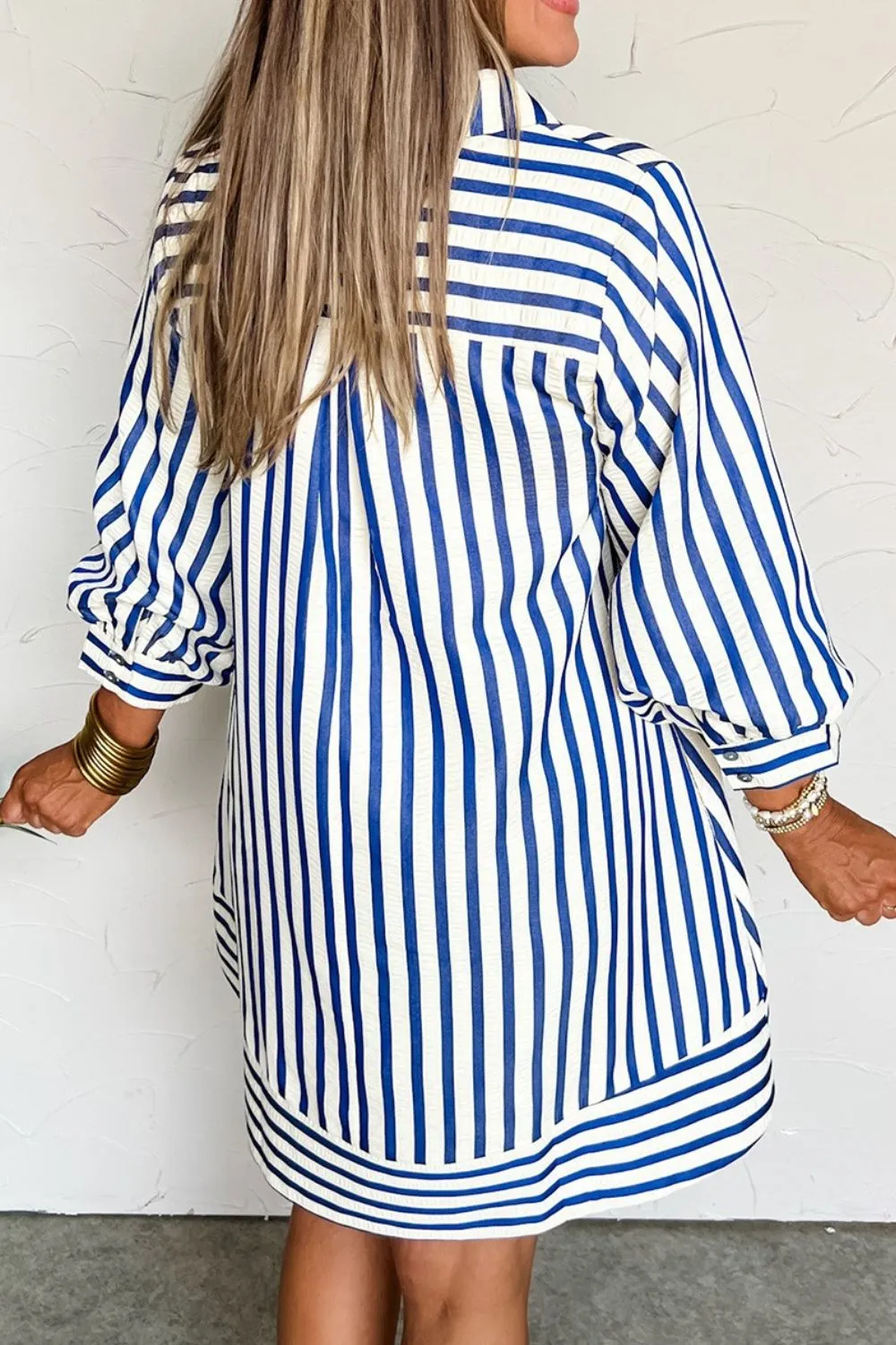 Striped Button Front Dress - Image 2