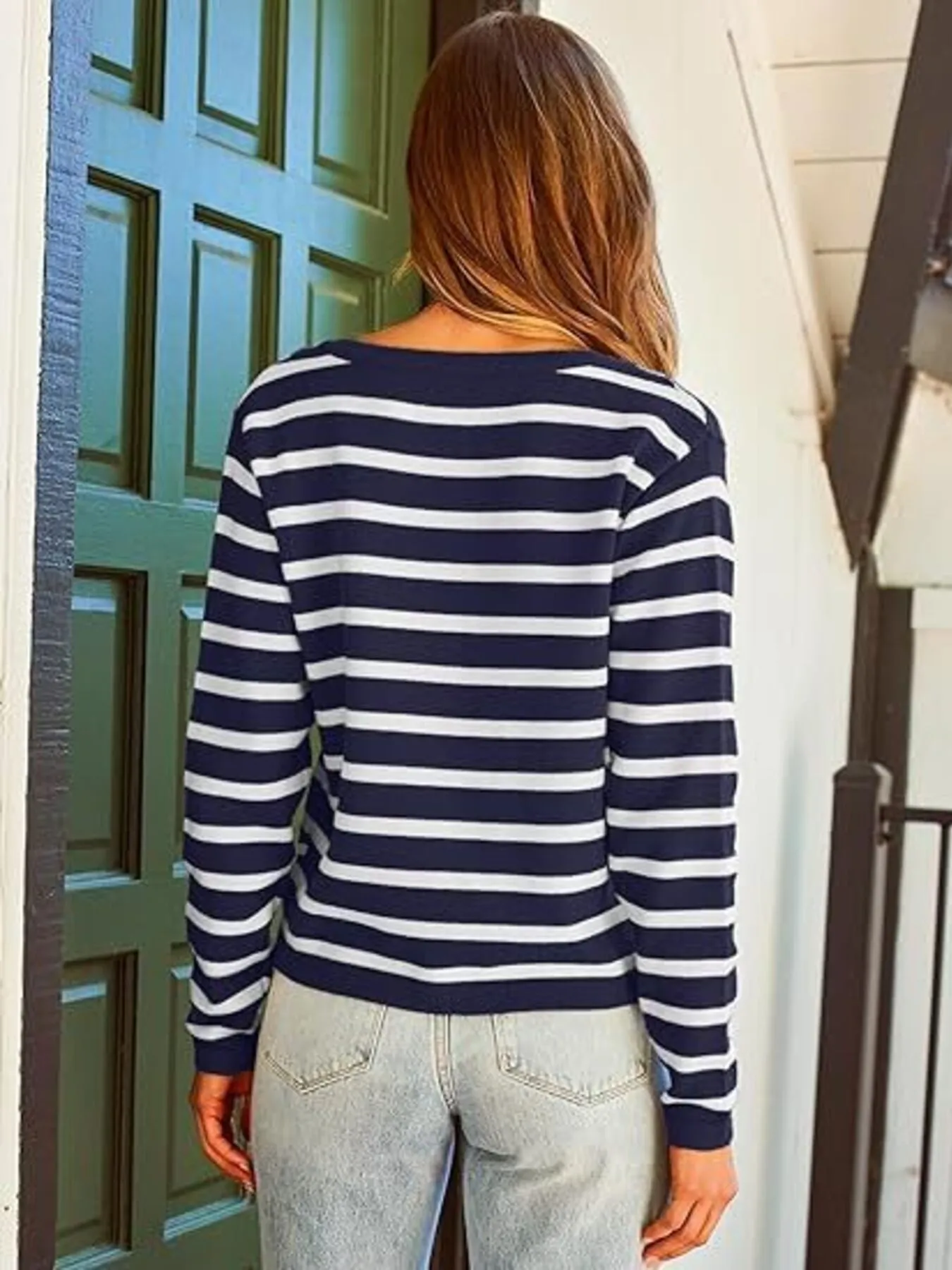 Striped Button-Up Cardigan - Image 17