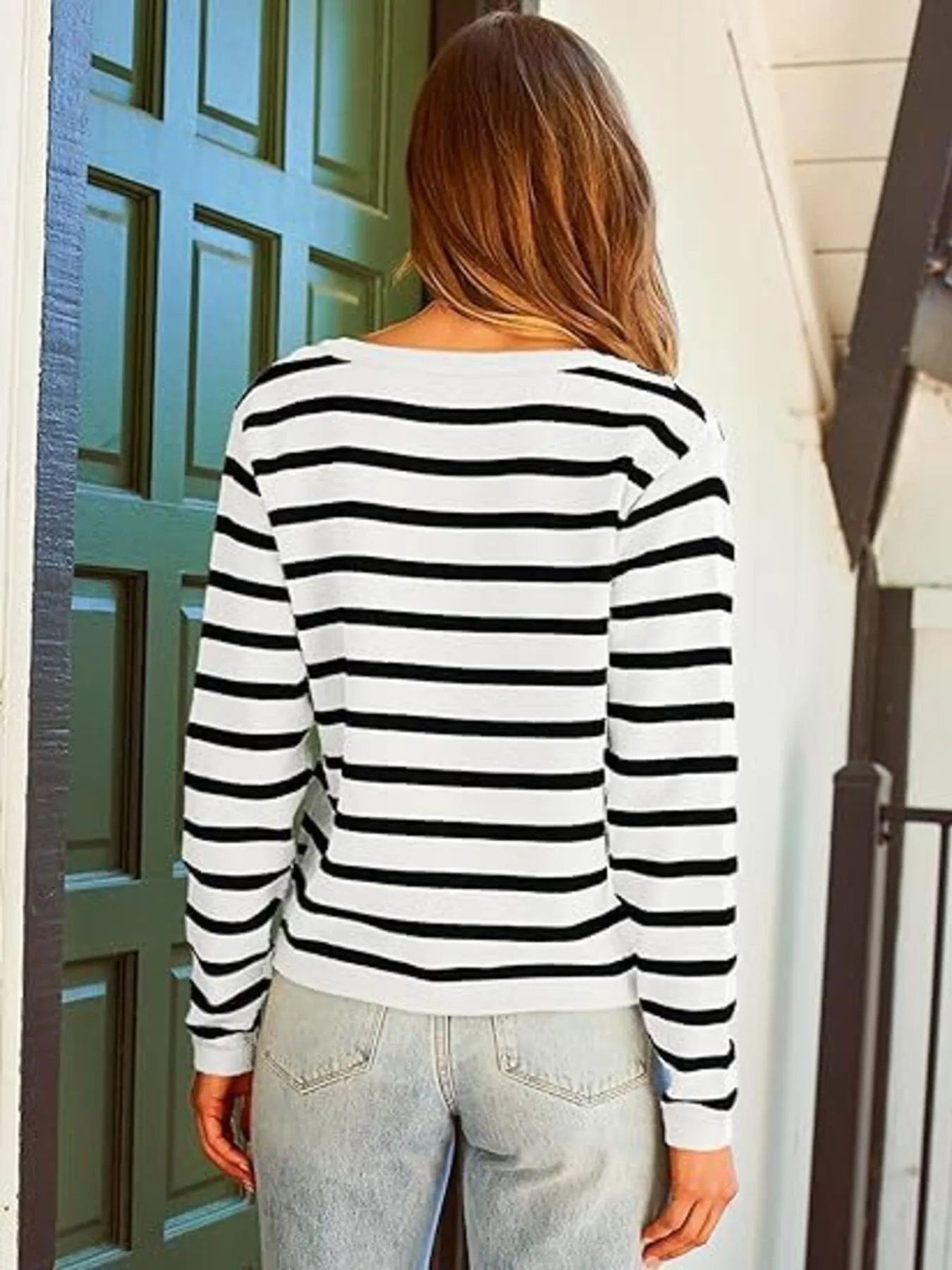 Striped Button-Up Cardigan - Image 2