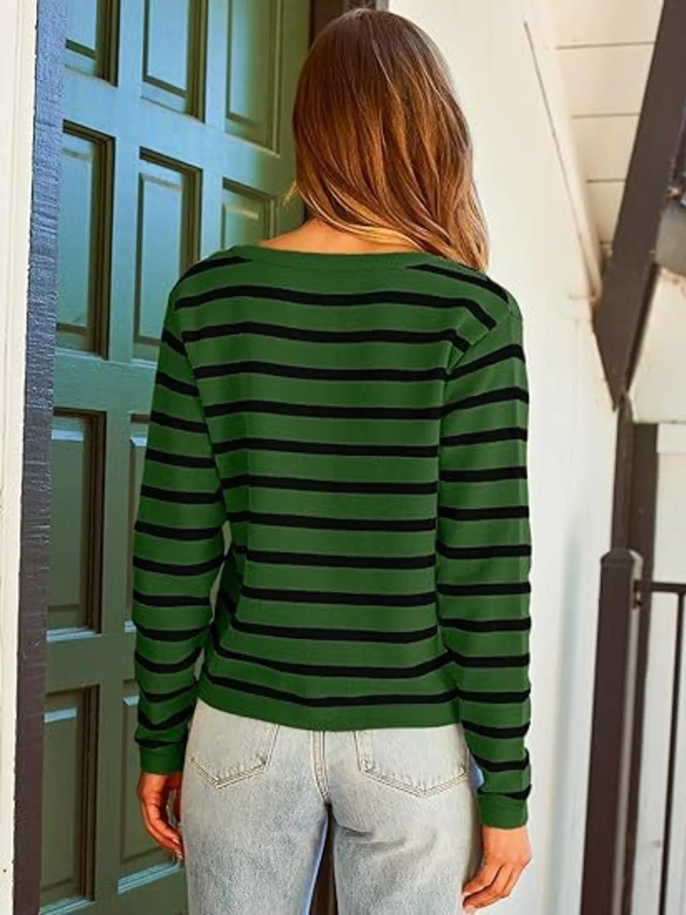 Striped Button-Up Cardigan - Image 20