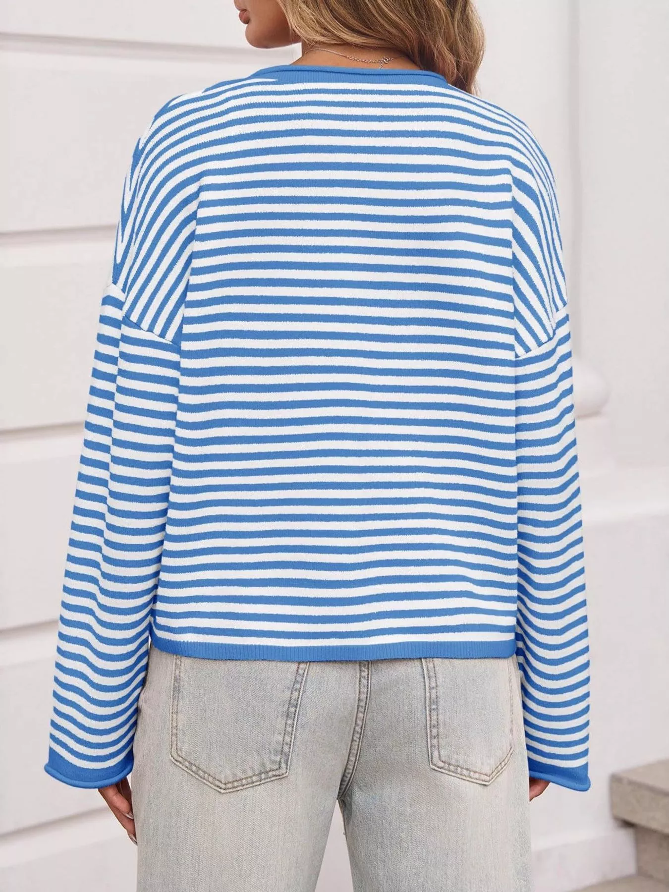 Striped Button-Up Cardigan - Image 9