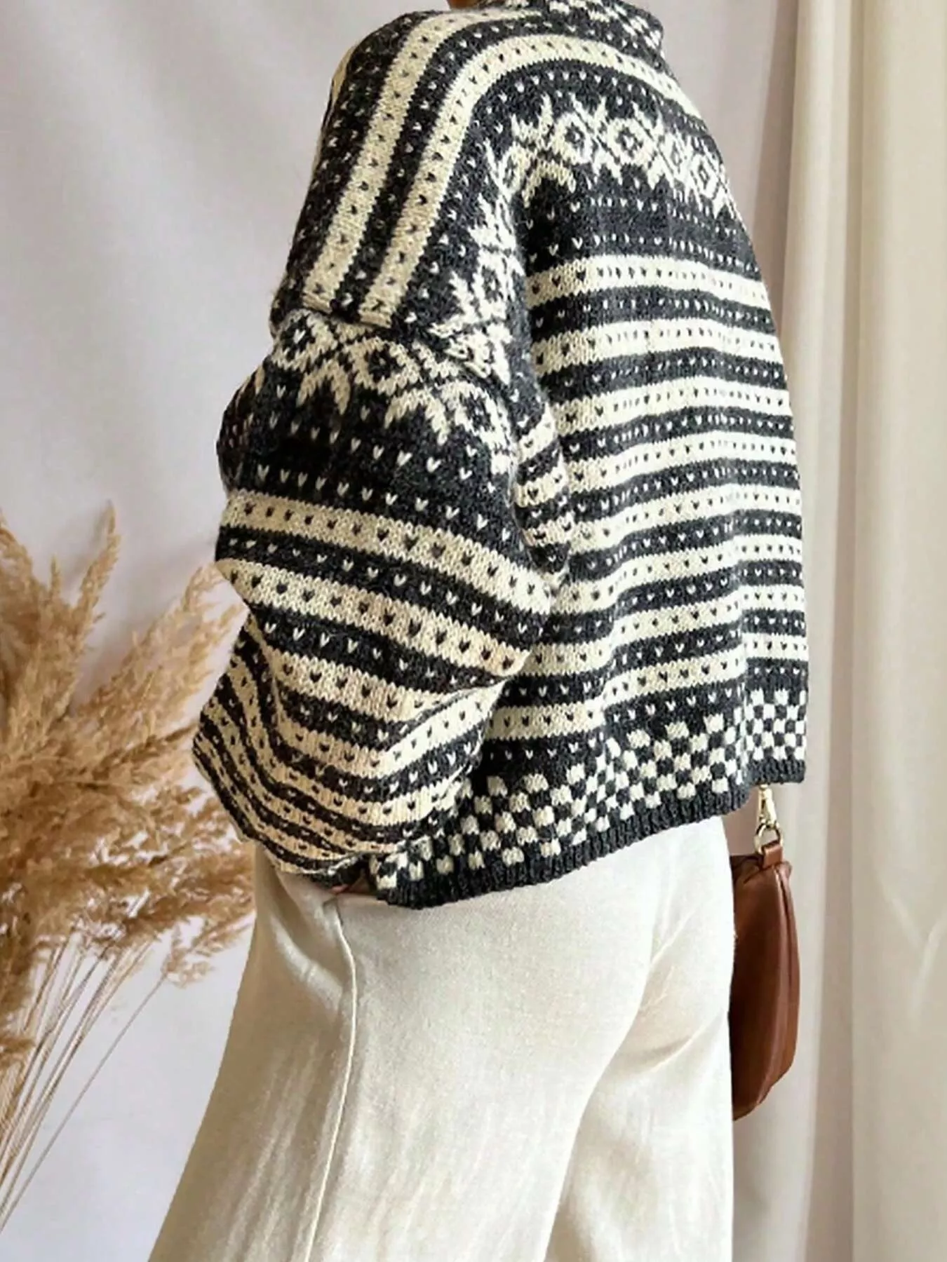 Striped Button Up Knit Cardigan - Image 2