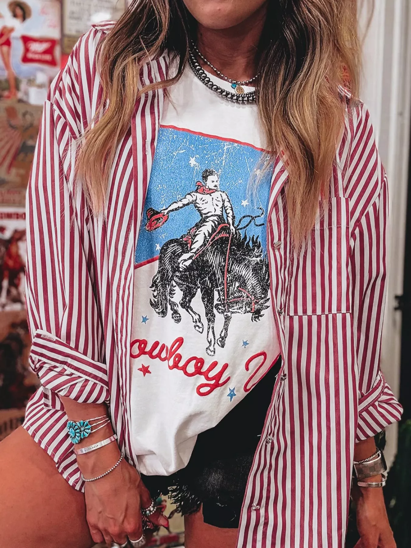 Striped Button-Up Long Sleeve Shirt - Image 3