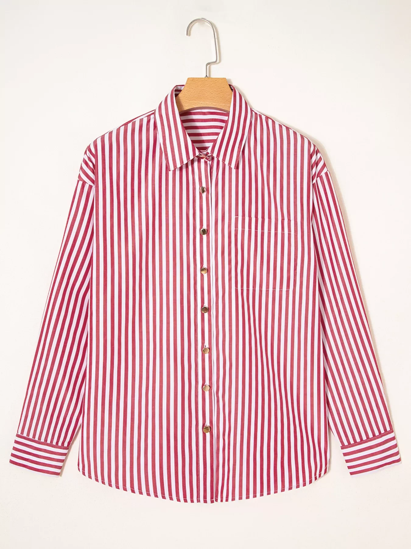 Striped Button-Up Long Sleeve Shirt - Image 4