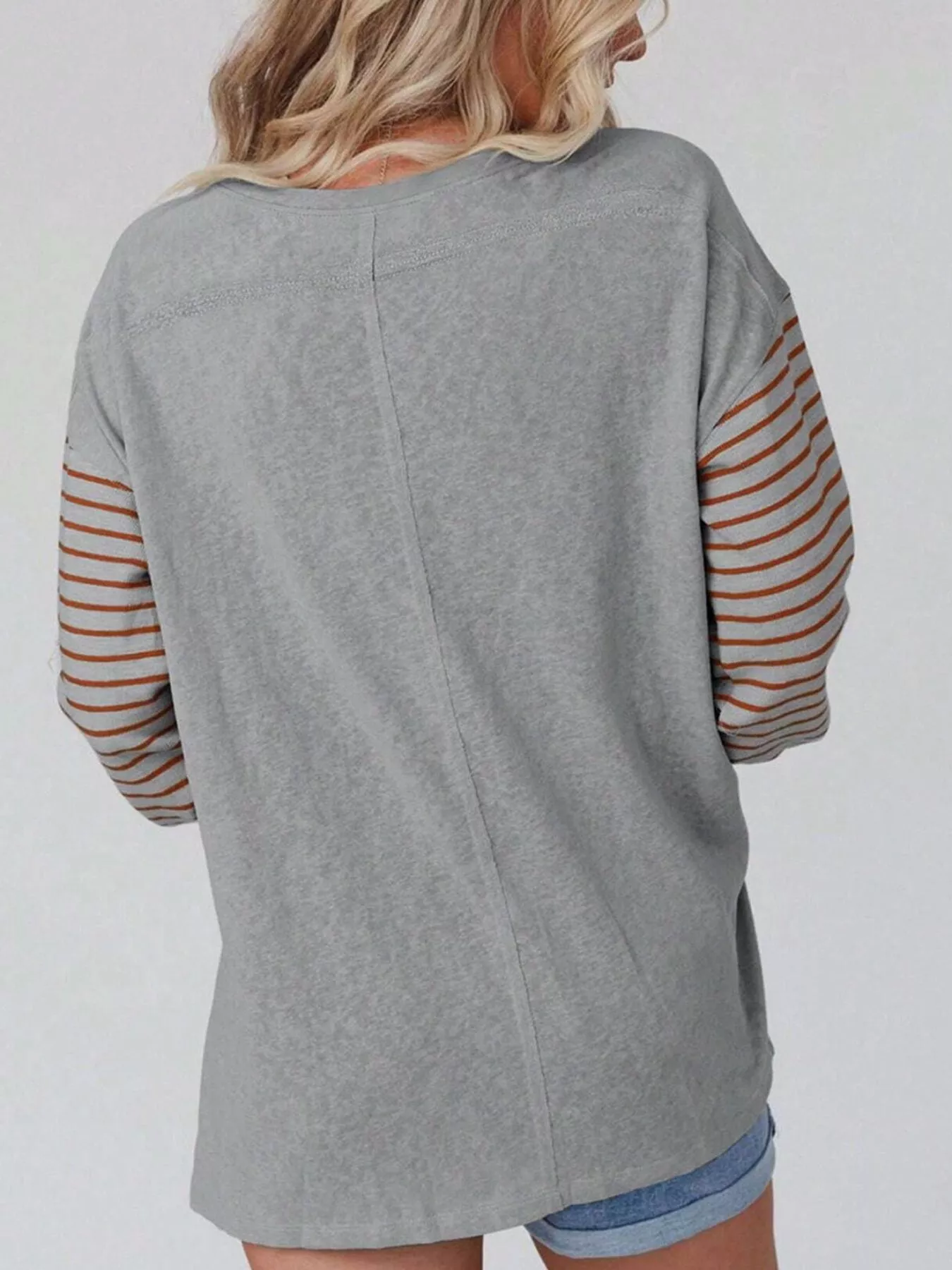 Striped Color Block Long Sleeve T-Shirt - Image 17