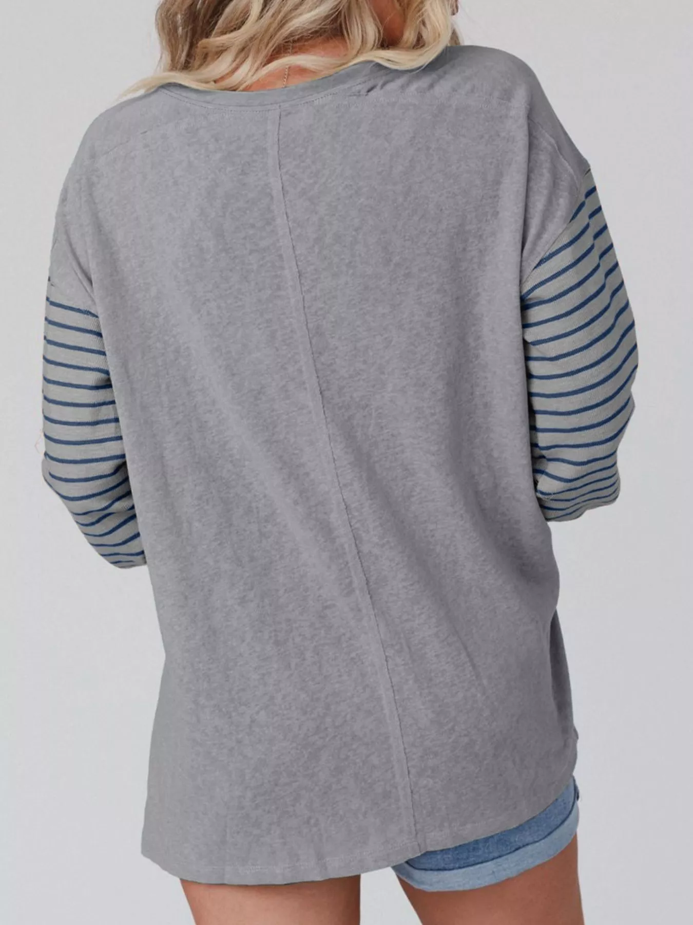 Striped Color Block Long Sleeve T-Shirt - Image 19