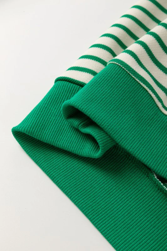 Striped Contrast Trim Long Sleeve Top - Image 31
