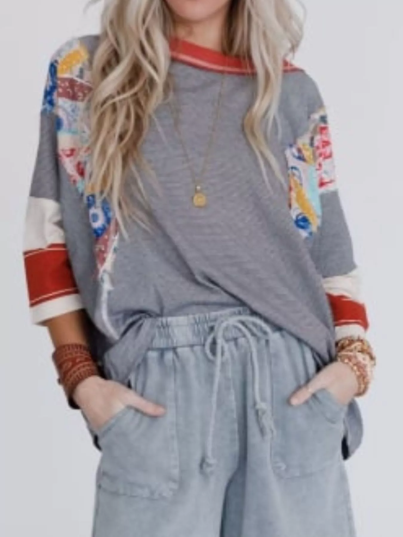 Striped Floral Long Sleeve T-Shirt - Image 13