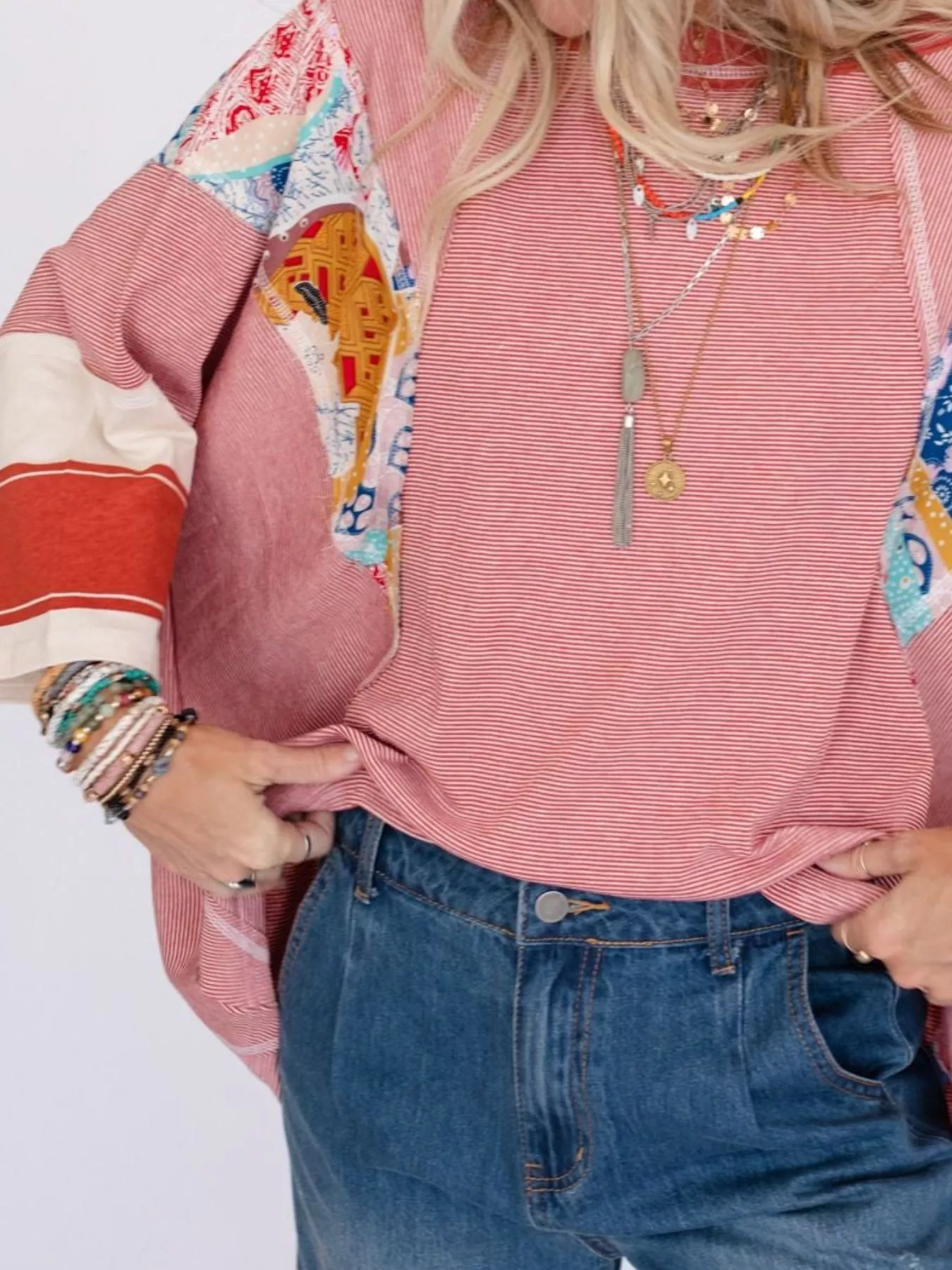 Striped Floral Long Sleeve T-Shirt - Image 28
