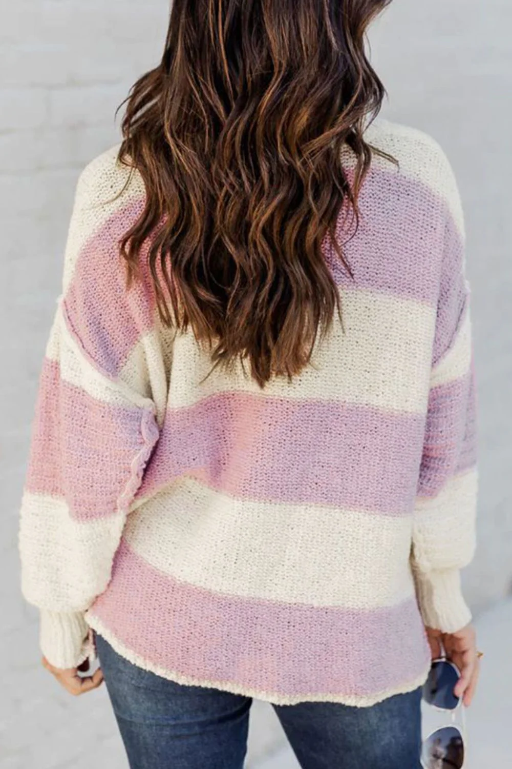 Striped Half Button Ribbed Sweater - Image 2