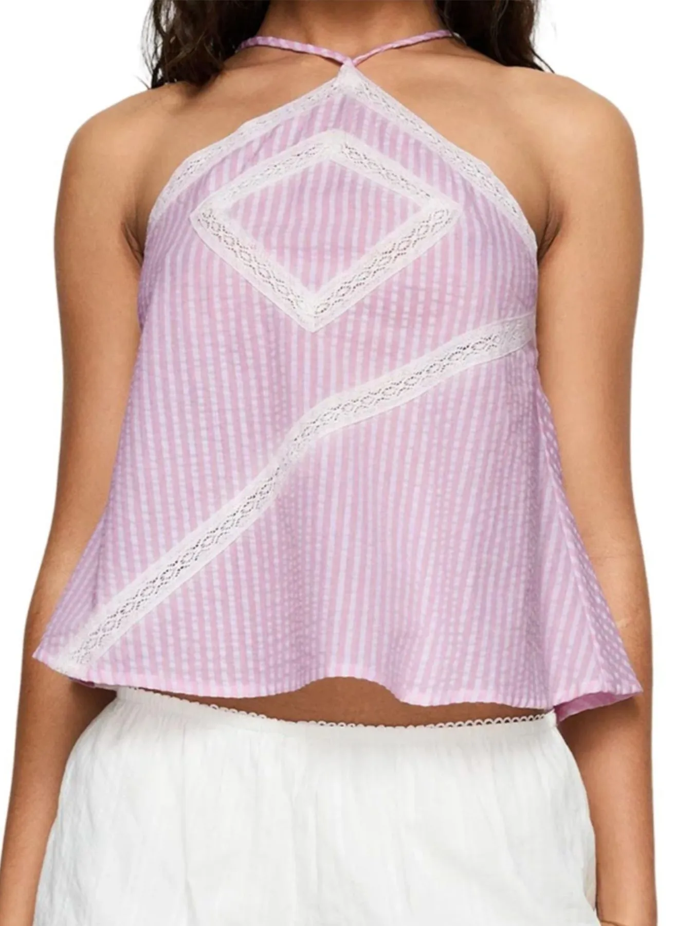 Striped Halter Neck Cami - Image 7