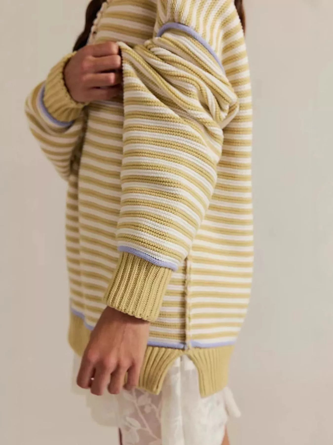 Striped Knit Round Neck Sweater - Image 6
